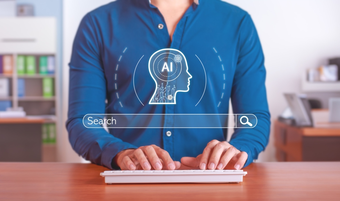 Search engine with AI to improve and optimize data search. AI-enabled search engine and chat bar.